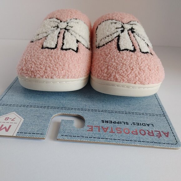 Pink Cozy Slippers with Bow - Women's Size Med. 7-8 NWT - Picture 5 of 15